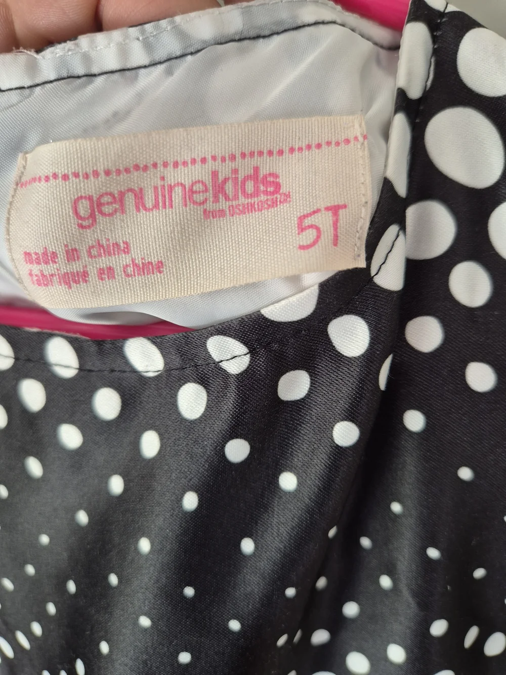 5T Black and White Polka Dot Dress
